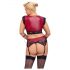 Conjunto de Encaje Cottelli Bondage Tallas Grandes - Rojo y Negro