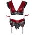 Conjunto de Encaje Cottelli Bondage Tallas Grandes - Rojo y Negro