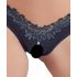 Cottelli - Panty floral abierto con perlas (negro) - M