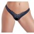 Cottelli - Panty floral abierto con perlas (negro) - XL