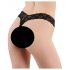 Cottelli - tanga encaje negro con doble perlas - M