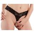 Cottelli - tanga encaje negro con doble perlas - M