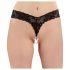 Cottelli - tanga encaje negro con doble perlas - M