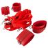 Bad Kitty - Set de restricción para cama en cuero sintético (rojo)