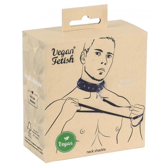 Fetiche Vegano - Collar con Correa y Tachuelas (negro)