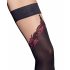 Cottelli - Embroidered, Double Effect Thigh Highs (Black)