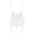 Obsessive 810-COR-2 - corset de encaje con liguero y tanga (blanco) - L/XL