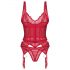 Set de encaje rojo seductor Obsessive - L/XL