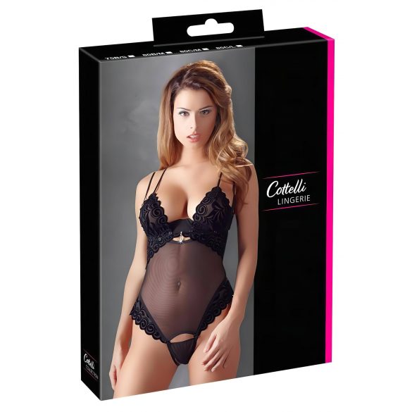 Cottelli - Body versátil de terciopelo (negro) - 80B/M