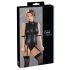 Cottelli Bondage - body brillante sin mangas con esposas (negro) - M