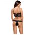 Body de encaje floral negro Obsessive Alluria - L/XL