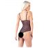 Cottelli - Body abierto de encaje con perlas (negro) - XL