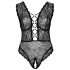 Cottelli Curves Tallas Grandes - Body Transparente con Diseño (Negro)