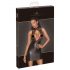 Noir - Transparent Top, Shiny Mini Dress (Black) - M