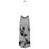 Noir - Maxi vestido transparente con flor (negro) - L