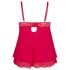 Cottelli Tallas Grandes - Babydoll Rojo de Encaje y Gasa - 2XL