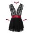 Cottelli Bondage - Babydoll Negro de Encaje con Collar