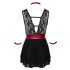 Cottelli Bondage - Babydoll Negro de Encaje con Collar