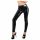 Leggings negros de látex con cremallera - S