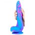 Inkipus - Dildo silicona con testículos 18cm (azul-rosa)