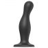 Dildo curvo con arnés - negro, diseño ondulado