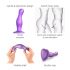 Curvy S con Arnes: Dildo Ondulado con Base (Violeta)