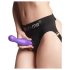 Curvy S con Arnes: Dildo Ondulado con Base (Violeta)