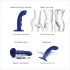 Strap-on-me M - vibrador G-punto azul, pulsante e impermeable