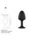 Plug Anal Dorcel Geisha Diamond M con Piedra Blanca (Negro)