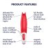 Satisfyer Power Flower - vibrador rojo, recargable y resistente al agua