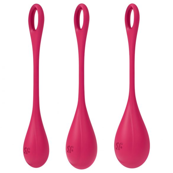 Satisfyer Yoni Power 1 - set de bolas chinas rojo (3 piezas)