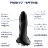 Satisfyer Rotator Plug 1 - vibrador anal con cuentas (negro)