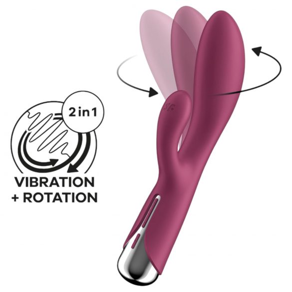 Conejito Giratorio 1 - Vibrador rojo con estimulador giratorio.