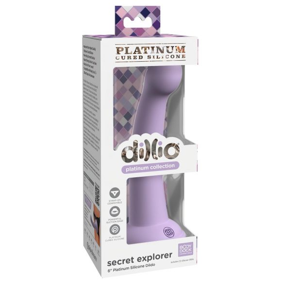 Explorador Secreto Dillio - Dildo con Ventosa (17cm) - Púrpura