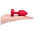 b-vibe corazón - vibrador anal recargable con control remoto (rojo)