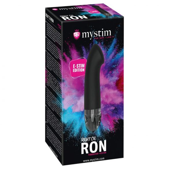 Mystim Right on Ron - Vibrador G con Electroestimulación (negro)