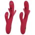 Vibrador rojo con lengua y brazo para clítoris