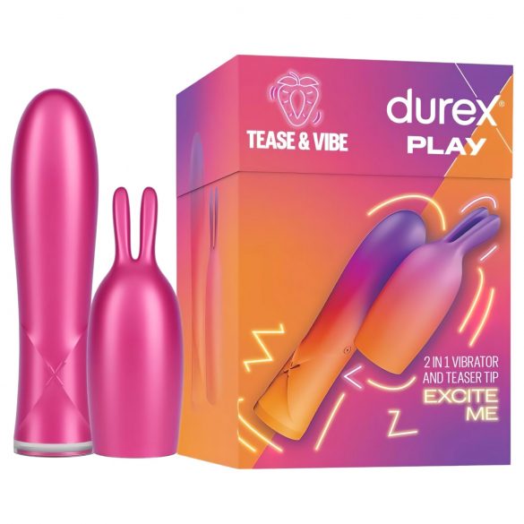 Durex Tease & Vibe - Vibrador con conejo rosa para clítoris