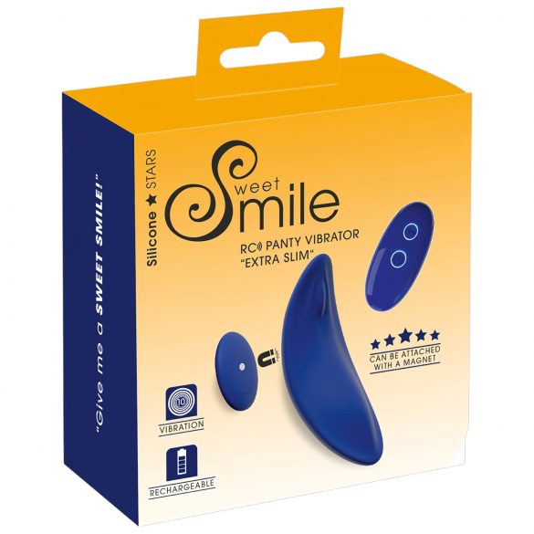 Sonrisa - Vibrador de Bragas Ultrafino con Control Remoto (Azul)