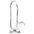 Dildo con testículos Addiction Crystal - 15cm (transparente)