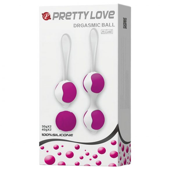 Pretty Love Orgasmo: set de bolas geisha ajustables (blanco-lila)