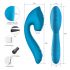 Vibeconnect - Vibrador azul G-punto y estimulador de clítoris, resistente al agua