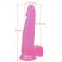 Dildo realista de gelatina con base - 20 cm (rosa)