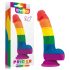 Lovetoy Prider - Dildo realista de silicona líquida de 19 cm (arcoíris)