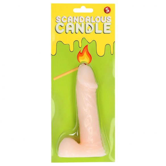 Escandaloso - vela pene con testículos - natural (133g)