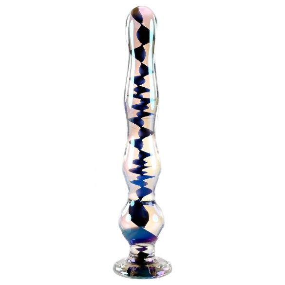 Playboy Joyas - Dildo Ondulado de Vidrio Transparente