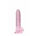 REALROCK - dildo realista traslúcido - rosa (17cm)