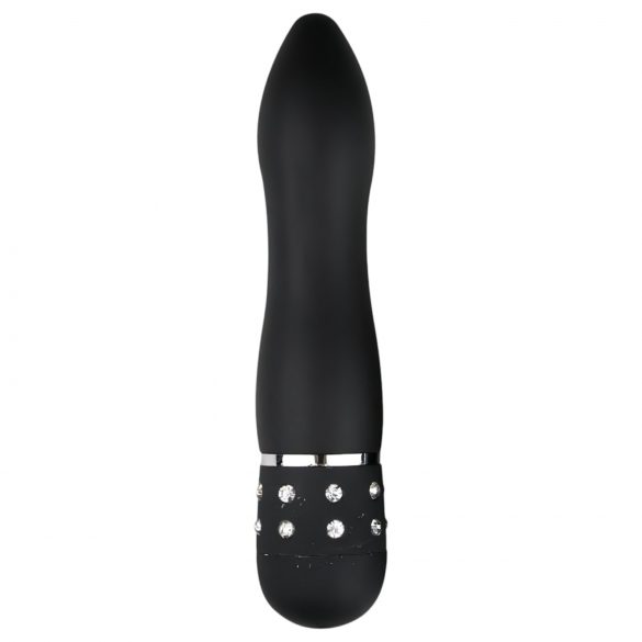 Vibrador Mini Curvado Diamante - Negro