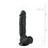 Easytoys - Dildo con ventosa y testículos (22,5 cm) - negro