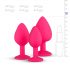 Juego de plugs anales Easytoys Diamond (rosa)